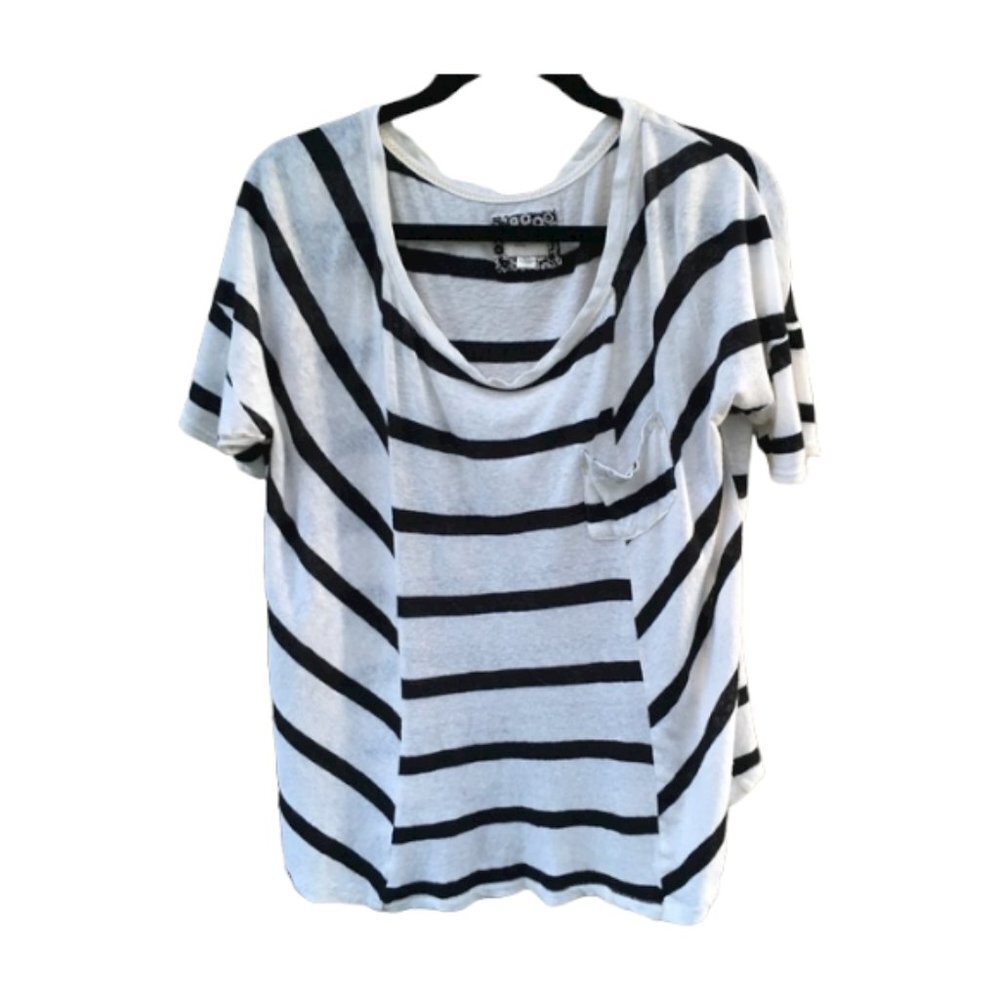 Anthropologie Postmark Linen Blend Pocket Tee Medium - Picture 2 of 6